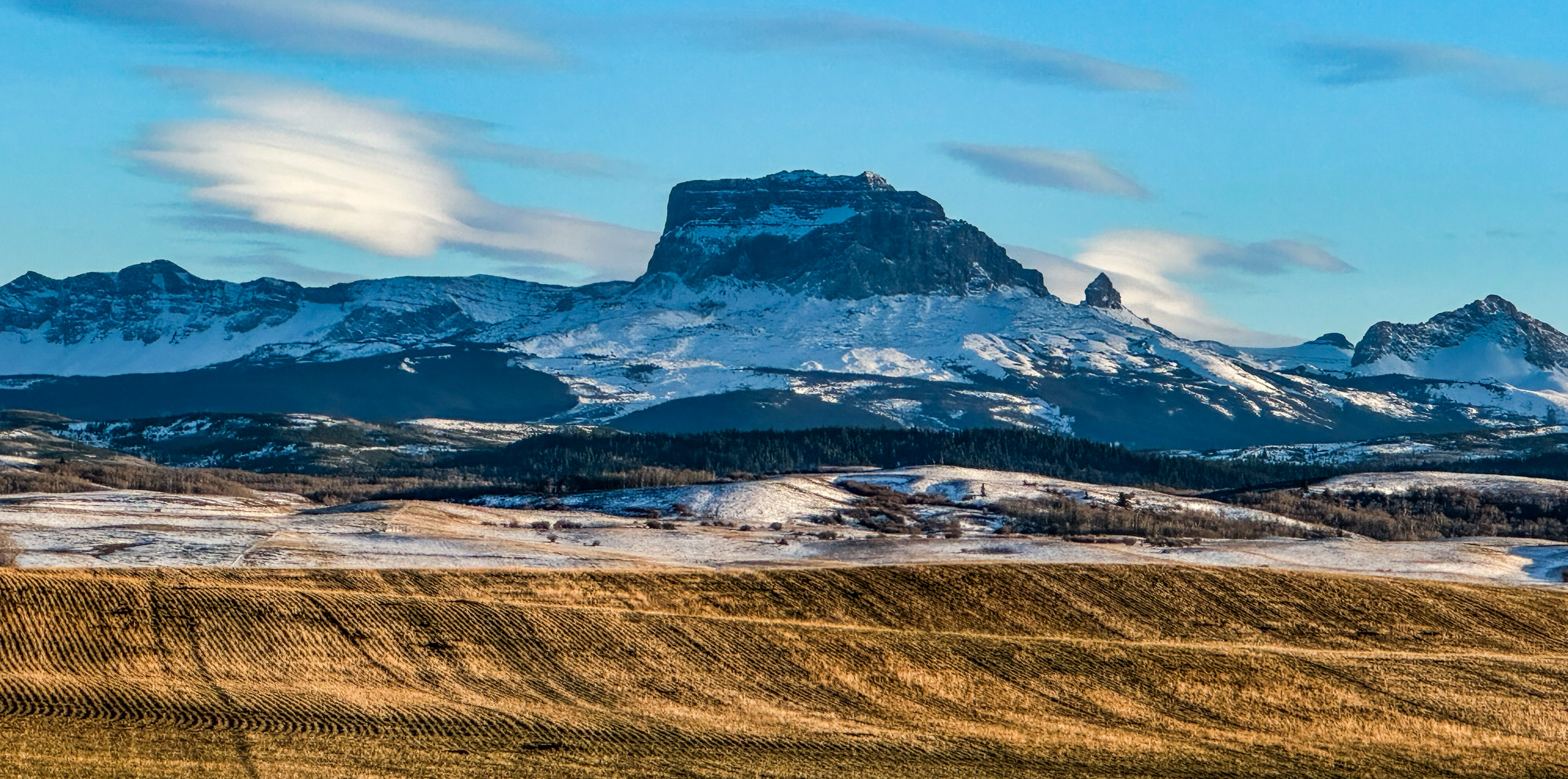 Snow covered Chief Mountain
