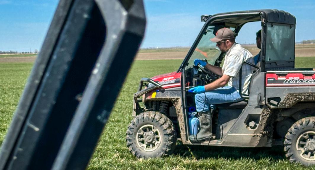 Spraying a field
